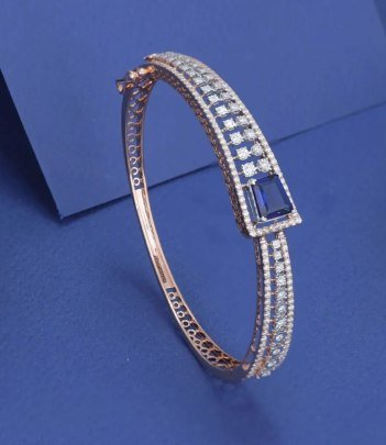 Blue Stone Silver Kada for Divine Girls 