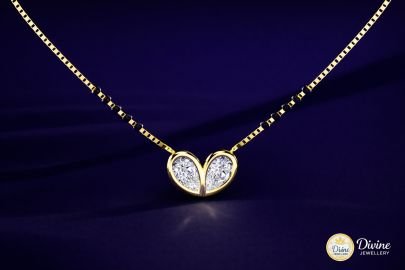 DIVINE 92.5 Sterling Silver Twin Pear Mangalsutra – 14K Gold Plated Dual-Stone 