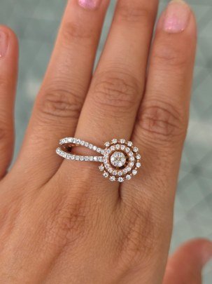 DIVINE Celestial Halo Ring – Rose Gold Dual Band Design