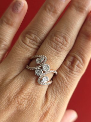 DIVINE Infinity Curve Designer Diamond Look Ring for Women