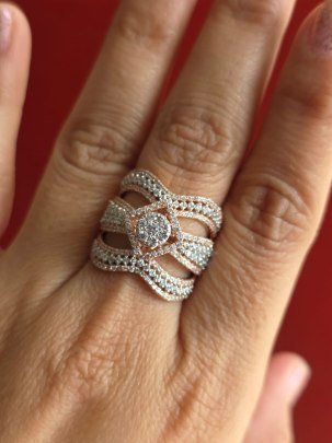 DIVINE Luxury Multi-Layer Crystal Ring for Women – Designer Party Wear Cocktail Finger Ring