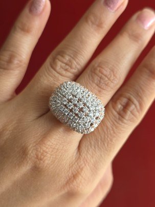 DIVINE Premium Full Crystal Party Wear Ring for Women – Designer Cocktail Finger Ring
