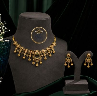Divine Antique Multi-Layer Chandbali Choker Set in 92.5 Silver Gold Plated