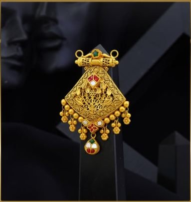 Divine Jewellery 92.5 Silver Gold Plated Traditional Temple Pendant | Ethnic Filigree Jewellery Pendant for Women