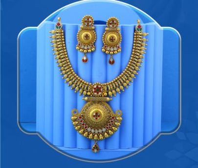 Divine Jewellery 92.5 Silver Gold Plated Temple Necklace Set with Statement Pendant, Antique Coin Drops & Designer Earrings