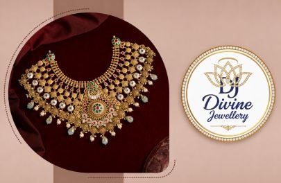Divine Jewellery Antique Gold-Plated Silver Bridal Choker Necklace Set