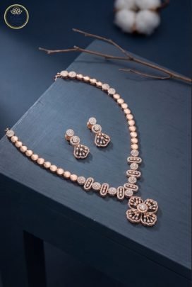 Divine Jewellery Blush Petal Royale Rose Gold Necklace Set