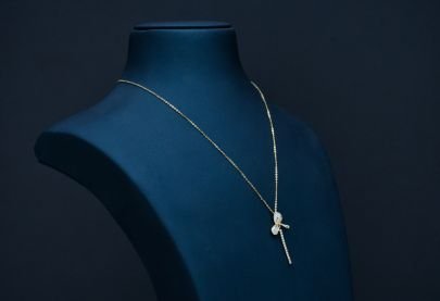 Divine Jewellery Contemporary Ribbon Drop Pendant Necklace