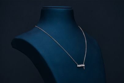 Divine Jewellery Crystal Bar Accent Pendant Necklace