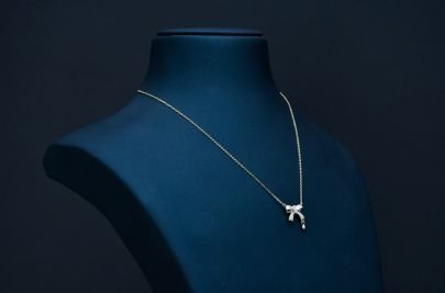 Divine Jewellery Crystal Bow Drop Pendant Necklace