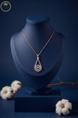 Divine Jewellery Crystal Halo Teardrop Designer Pendant Necklace