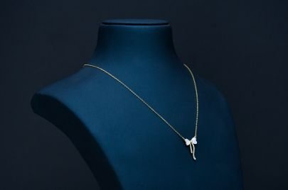 Divine Jewellery Elegant Bow Drop Pendant Necklace