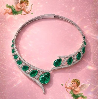 Divine Jewellery Emerald Luxe Contemporary Statement Necklace