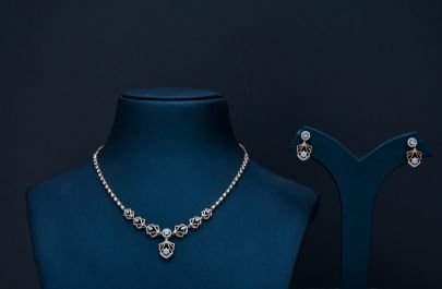 Divine Jewellery Geometric Sparkle Designer Necklace Set