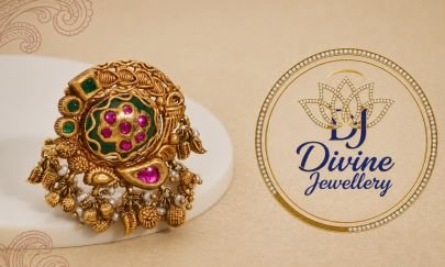 Divine Jewellery Gold Plated 92.5 Silver Traditional Statement Ring for Women