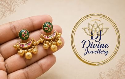 Divine Jewellery Gold Plated 92.5 Silver Traditional Meenakari Jhumka Earrings for Women