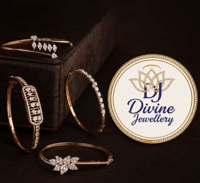 Divine Jewellery Gold Plated CZ Diamond Designer Bracelet Set in 92.5 Silver