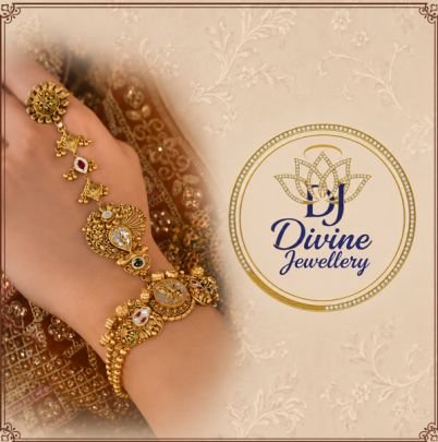 Divine Jewellery Gold Plated Peacock Design Hathphool Bracelet for Women Traditional Hand Chain Jewellery