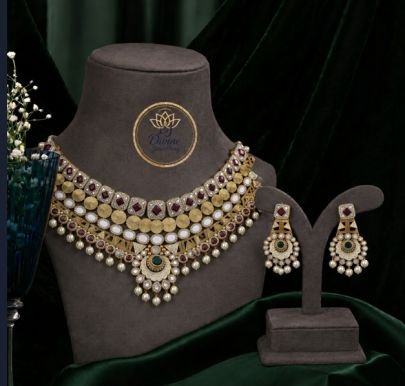 Divine Jewellery Kundan Pearl Choker Necklace Set with Earrings for Women | Gold Plated Silver Base Bridal Jewellery