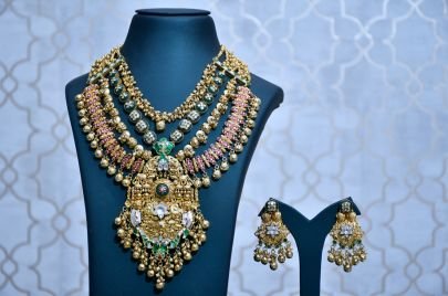 Divine Jewellery Maharani Grand Multi-Layer Temple Bridal Necklace Set