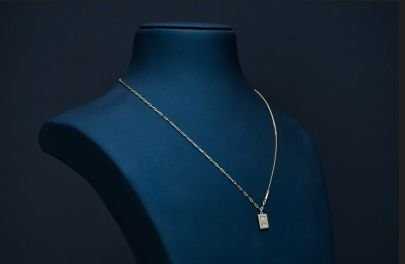 Divine Jewellery Modern Rectangular Minimal Pendant Necklace