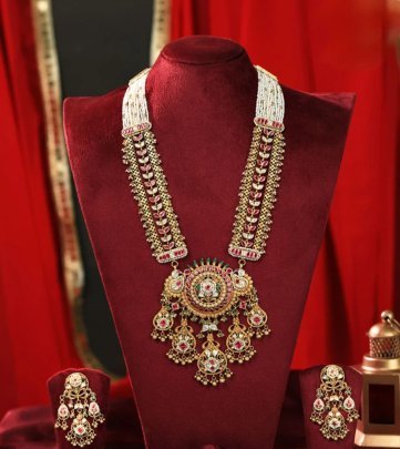 Divine Jewellery Padmavati Antique Temple Bridal Long Haar Set