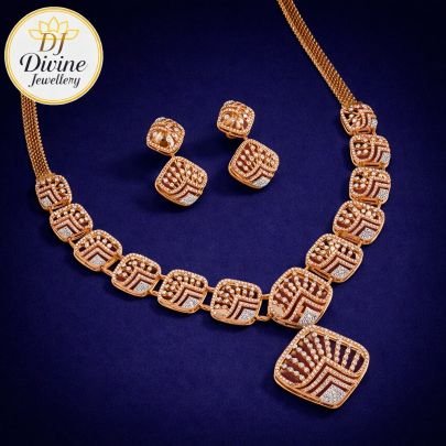 Divine Jewellery Regal Maze Square Designer Necklace Set