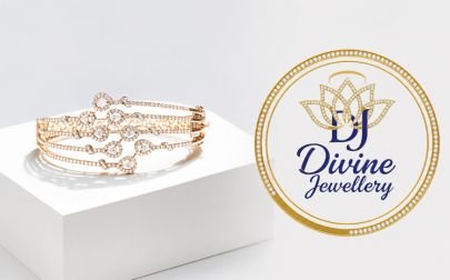 Divine Jewellery Rose Gold Designer Diamond Look Bracelet for Women | Elegant Silver Gold Plated Kada Set