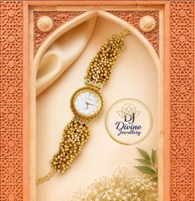 Divine Jewellery Royal Antique Gold Plated Designer Watch Bracelet for Women