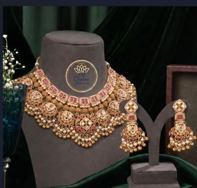 Divine Jewellery Royal Bridal Kundan Choker Necklace Set for Women | Gold Plated Silver Heavy Wedding Jewellery with Earrings
