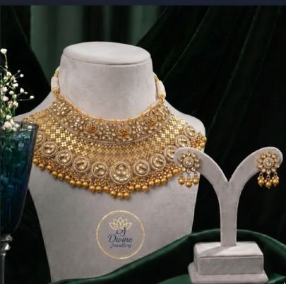 Divine Jewellery Royal Kundan Choker Necklace Set for Women | Gold Plated Bridal Choker with Earrings | Divine Jewellery