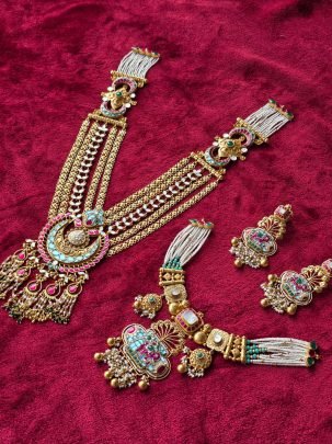 Divine Jewellery Royal Temple Bridal Choker & Multi-Chain Haar Set