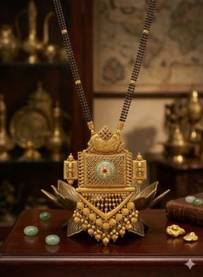 Divine Jewellery Royal Temple Antique Mangalsutra with Heritage Pendant Design