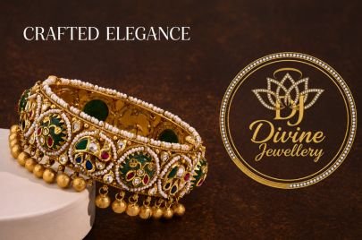Divine Jewellery Traditional Kundan Pearl Meenakari Kada Bracelet for Women | Antique Gold Plated Ethnic Bangle