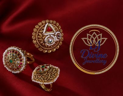 Divine Traditional Gold Plated 92.5 Silver Designer Statement Ring Collection with Kundan & Pearl Work