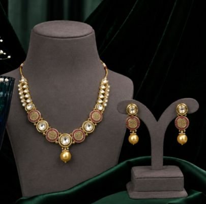 Divine Traditional Kundan Pearl Necklace Set for Women with Pink Meenakari Accents & Pearl Drop Pendant | Bridal, Wedding, Festive & Party Wear Jewelr