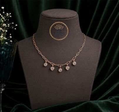 Elegant Heart Charm Necklace for Women – 92.5 Silver Base Rose Gold Plated Minimal Chain Pendant