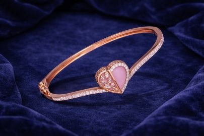 Romantic Heart Design Bracelet in 92.5 Silver with Rose Gold Plating