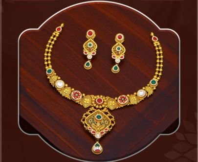 Royal Heritage 92.5 Silver Gold-Plated Kundan Floral Necklace Set with Earrings