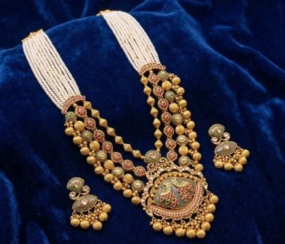 Royal Multi-Layer Pearl Bridal Necklace Set in 92.5 Silver Gold Plated – Divine Jewellery