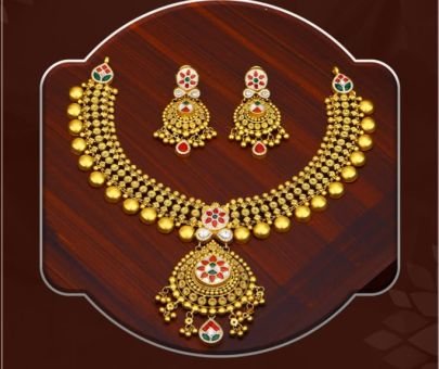 Temple Coin Necklace Set with Earrings in 92.5 Silver Gold Plated – Divine Jewellery